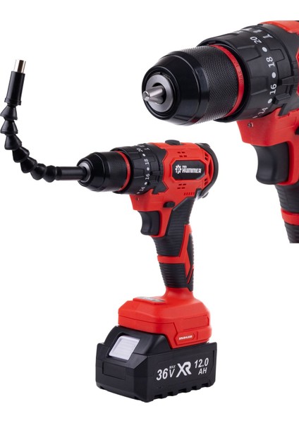 Akülü Kömürsüz Darbeli Vidalama Matkap Seti 10P (Kırmızı) PH242 modelleri