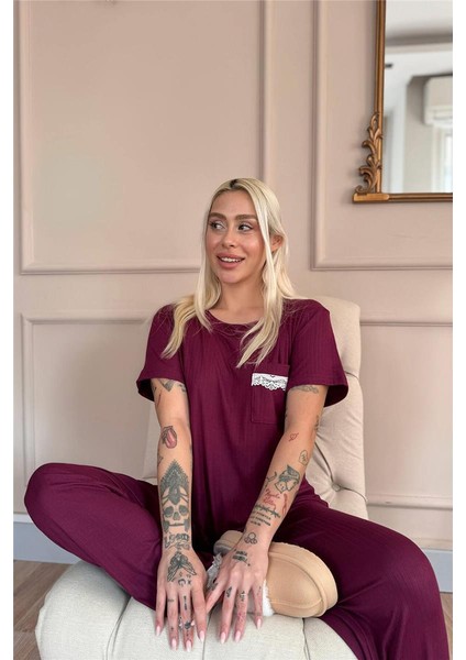Mürdüm Dublin Kısa Kollu Dantelli Kadın Pijama Takımı