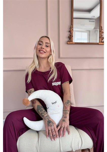 Mürdüm Dublin Kısa Kollu Dantelli Kadın Pijama Takımı