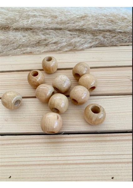 22 mm Ahşap Boncuk 100 Adet