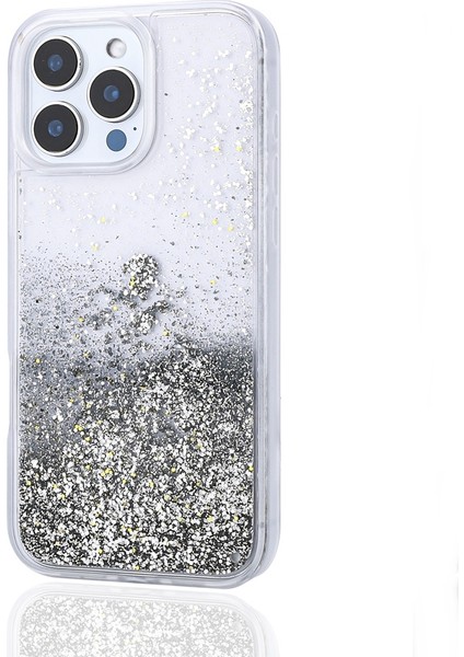 Apple iPhone 15 Pro Max Kılıf Keto Sıvılı Simli