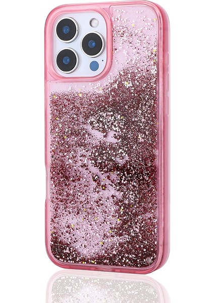 Apple iPhone 15 Pro Max Kılıf Keto Sıvılı Simli