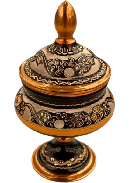 Kapaklı Bakır Şekerlik El Işlemeli Orijinal Erzincan Bakırı