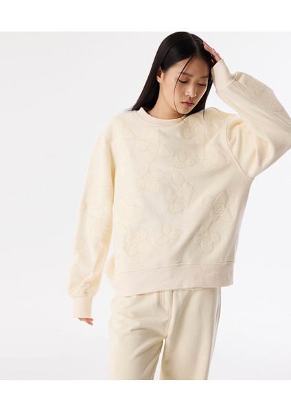 Çiçek Nakışlı Sweatshırt TS1250091023018