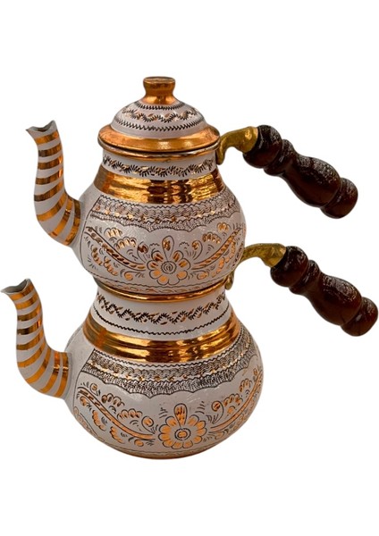 Bakır Çaydanlık Takımı 2 No (Küçük) El Işlemeli Orijinal Erzincan