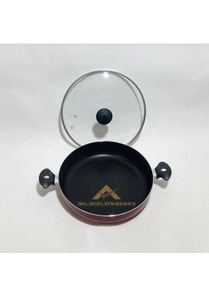 Büyük Boy Teflon Tencere Teflon Kaşığı Hediyeli 28 cm Cam Kapaklı modelleri