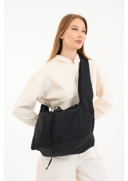 Süet Black Tote Bag / Siyah Çapraz Kullanıma Uygun Süet Kadın Omuz Çantası (50*30) indirimleri