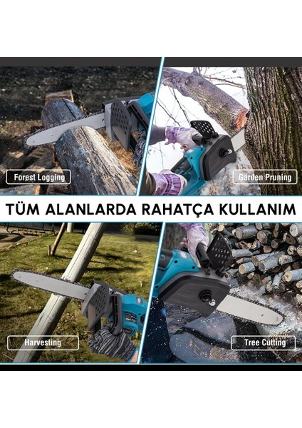 Akülü Ağaç Odun Kesim Motoru 88VF Mavi PH238