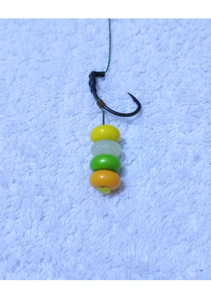 5 Adet Küspe Telli Karışık Renkli Hacı Boncuk'lu Sazan Rig Takımı modelleri