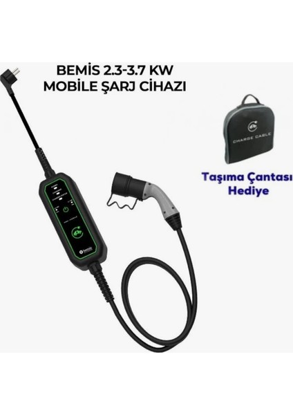 2,3 - 3,7 Kw Mini Mobil Araç Şarj Aleti 5 Metre BEV-111-0001