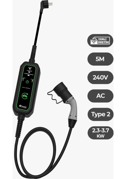 2,3 - 3,7 Kw Mini Mobil Araç Şarj Aleti 5 Metre BEV-111-0001 fiyatları
