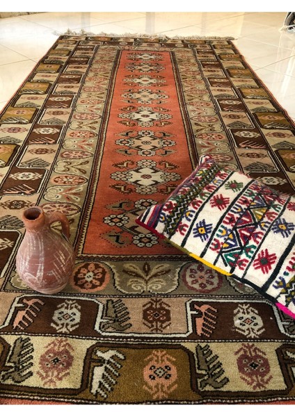 El Dokuması Milas Halısı Saf Kök Boya Vintage Göz Nuru El Halısı Özel Halı 153 x 300 fiyatları