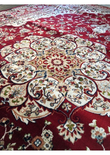 Asaryün Halı Ipek H3864 Bordo Ipeksi Geleneksel Renkli Göbekli Klasik Desen Salon Halısı Modern modelleri