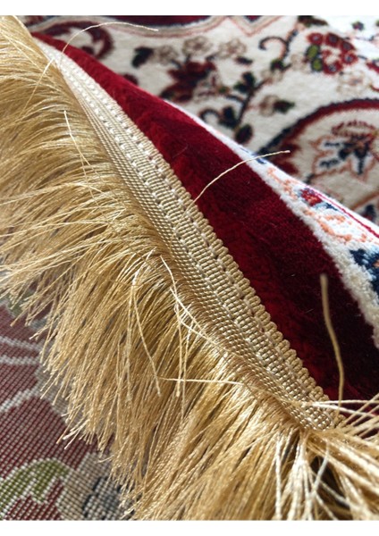 Asaryün Halı Ipek H3864 Bordo Ipeksi Geleneksel Renkli Göbekli Klasik Desen Salon Halısı Modern fırsatları