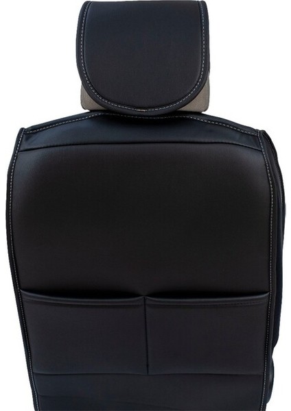 kia Carens Uyumlu Yarı Deri Oto Koltuk Kılıfı Ön/arka Tam Set Elit (Siyah-Beyaz) fırsatları