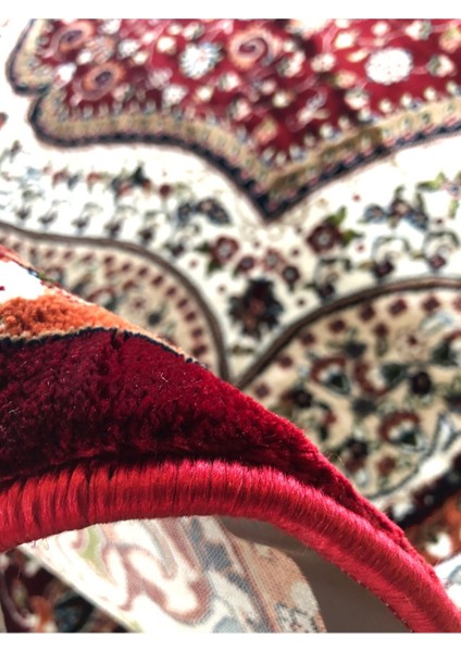 Asaryün Halı Ipek H4158 Bordo Ipeksi Geleneksel Renkli Göbekli Klasik Desen Salon Halısı Modern indirimleri