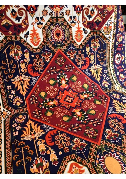Dekoratif Yıkanabilir Halı Yeni Nesil Kaymaz Taban Salon Halısı Göbekli Çok Renkli
