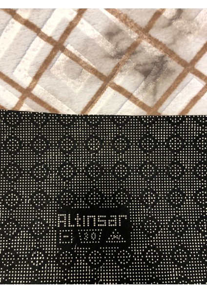 Kabartmalı Halı Dokusunda Jel Kaymaz Taban Yıkanabilir Yumuşak Kesme Yolluk Üst Kalite Kahve Çizgili fırsatları