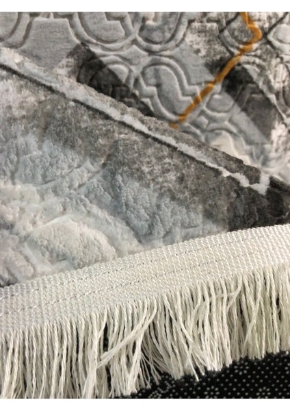 Merinos Kabartmalı Keçeli Jel Kaymaz Taban Yıkanabilir Yumuşak Yüzey Halı Yolluk Üst Kalite Saçaklı