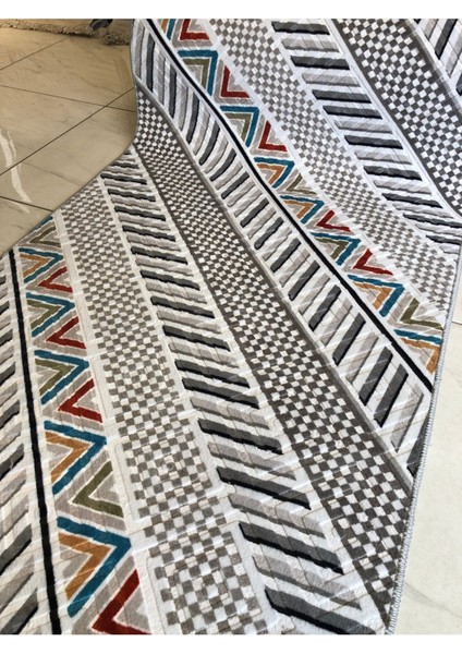 Kabartmalı Halı Dokusunda Jel Kaymaz Taban Yıkanabilir Kesme Yolluk Üst Kalite Vintage Modern Desen fiyatları