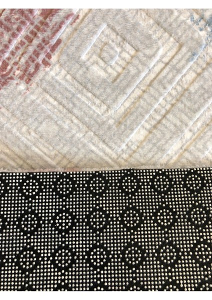 Kabartmalı Halı Dokusunda Jel Kaymaz Taban Yıkanabilir Kesme Yolluk Üst Kalite Vintage Modern Desen