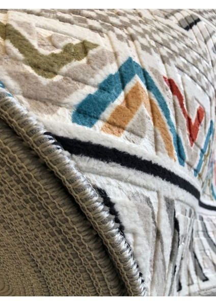 Kabartmalı Halı Dokusunda Jel Kaymaz Taban Yıkanabilir Kesme Yolluk Üst Kalite Vintage Modern Desen