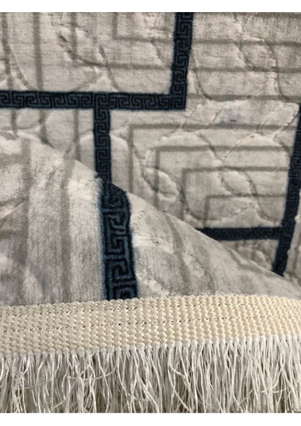 Merinos Kabartmalı Keçeli Jel Kaymaz Taban Yıkanabilir Yumuşak Halı Üst Kalite Mavi Çizgili indirimleri