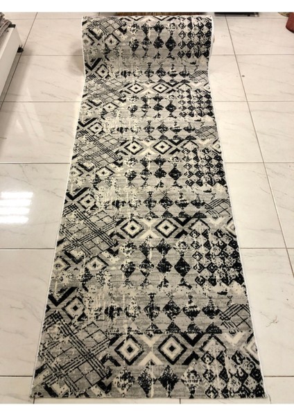 Aksu Jel Kaymaz Taban Yıkanabilir Yumuşak Yüzey Kesme Yolluk Üst Kalite Siyah Beyaz Iskandinav Desen modelleri