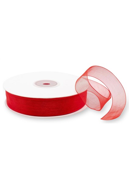Kırmızı Renk 2 Cm Organze Kurdele 1 Adet