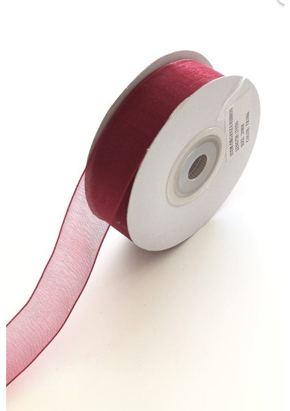 Ipek Hobi Bordo Renk 2 cm Organze Kurdele 5 Adet