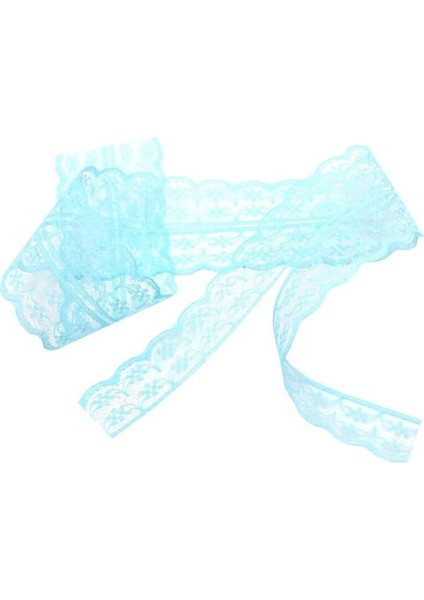 Mavi Renk 2 Cm Tek Sıra Gipürlü Dantel Kurdela 3 Adet