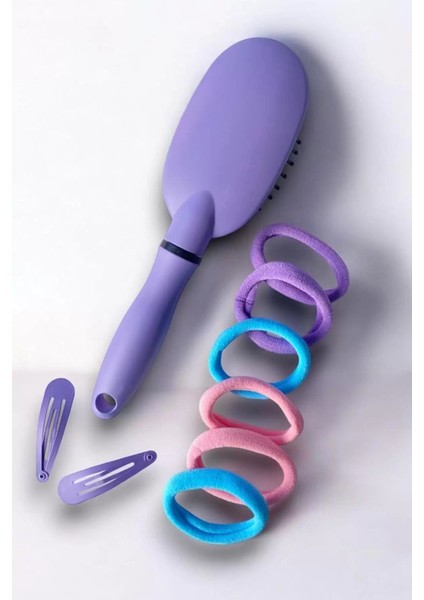 Mor Renk Tarak ve Toka Set