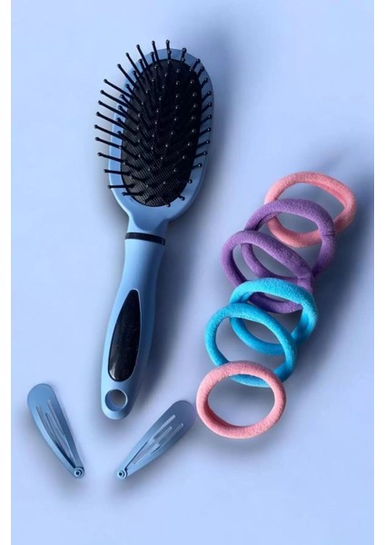 Mavi Renk Tarak ve Toka Set