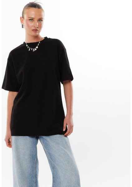 Bayan Basic Süprem Dokuma Relaxed %100 Organik Pamuk Beyaz T-Shirt fiyatları