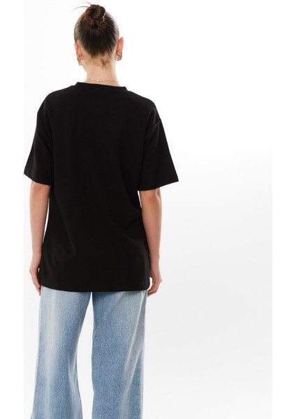 Bayan Basic Süprem Dokuma Relaxed %100 Organik Pamuk Beyaz T-Shirt modelleri