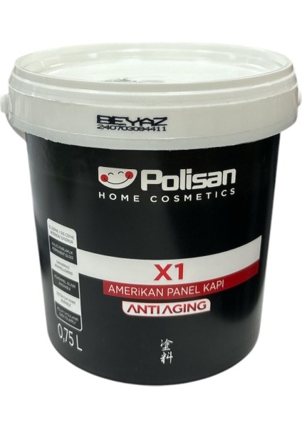 X1 Su Bazlı Kokusuz Amerikan Panel Kapı ve Ahşap Boyası Beyaz Renk 0,7 L