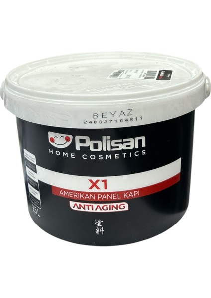 X1 Su Bazlı Kokusuz Amerikan Panel Kapı ve Ahşap Boyası Beyaz Renk 3,5 Lt