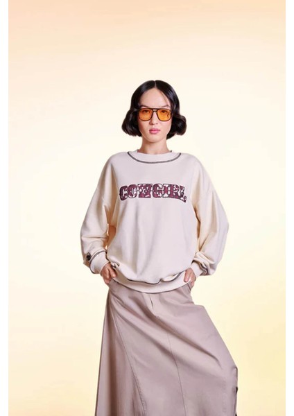 Bej Kadın Sweatshirt SWT00006