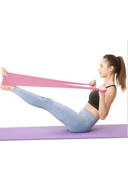 2 Metre Fuşya Yoga Pilates Egzersiz Bandı Terabant (Açık Uçlu - Sert)