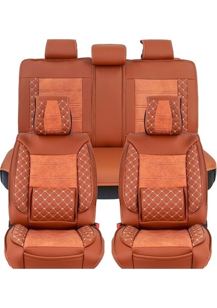 fiat 500 Ailesi Uyumlu Yarı Deri Oto Koltuk Kılıfı Ön/arka Tam Set Elit (Tarçın)