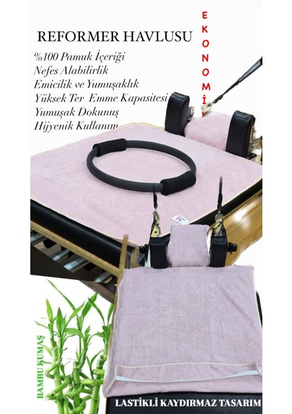 Pilates Reformer Havlusu Kaydırmaz Pembe