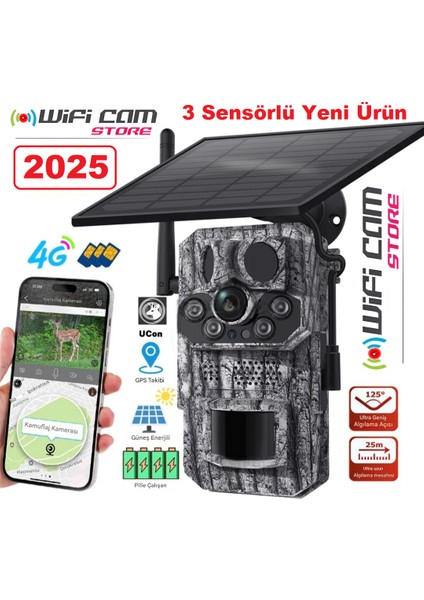3 Sensörlü Gps Destekli 4g Sim Kartlı Solar Foto Kapan Kamera fiyatları