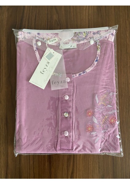Zi Zi Gül Kurusu Düğme Detaylı Dantel Kısa Kollu Çiçekli Pijama Takımı