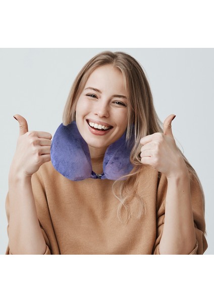 Viscohappy Ortopedik Profesyonel Visco Seyahat Yastığı (Parlement Mavisi)