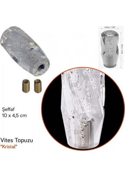 Vites Topuzu Kristal Şeffaf 10 cm BR6219304