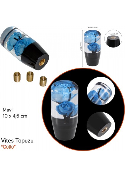 Vites Topuzu Güllü Mavi 10 cm BR6219301