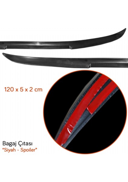 Spoiler Bagaj Çıtası M4 Tipi Siyah Bıyık Model 120 cm