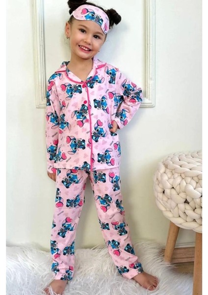 Kız Çocuk Kuromi Düğmeli Pijama Takımı