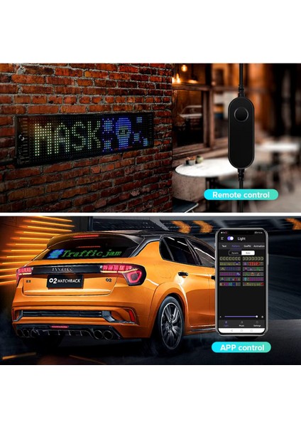 16X32 Matrix Esnek LED Ekran Telefon Kontrollü Cama Yapışan Araba Ev Dükkan Ofis Bluetooth Tabela