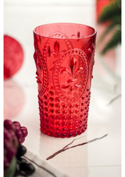 Akrilik Kırmızı 6'lı Uzun Bardak & Su Meşrubat Bardağı 750 ml ( Büyük Boy & Cam Değildir ) fiyatları